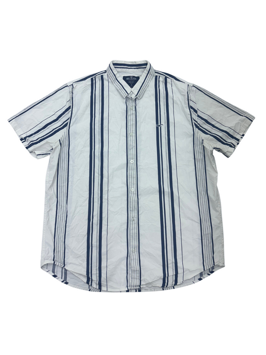 Hollister Epic-Flex Stretch Button Up Short Sleeve Shirt - XL