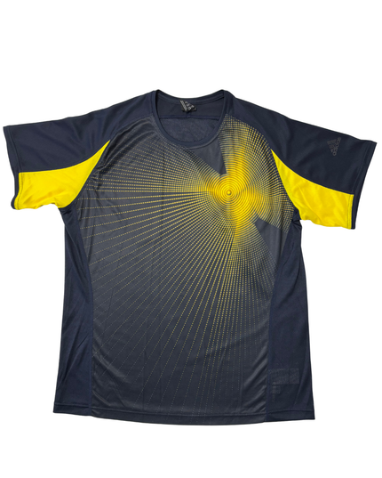 Adidas Navy Blue & Yellow Graphic Performance Training T-Shirt