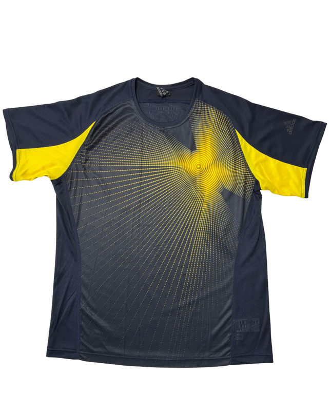 Adidas Navy Blue & Yellow Graphic Performance Training T-Shirt