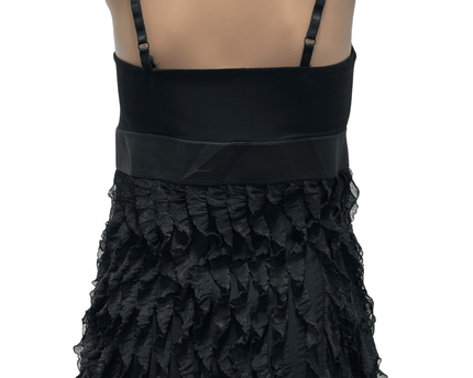 Suzy Shier Black Ruffled Tiered Spaghetti Strap Top