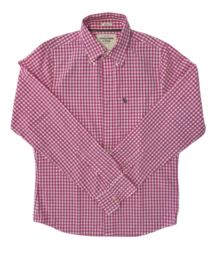 Abercrombie & Fitch Muscle Fit Pink Gingham Shirt - M