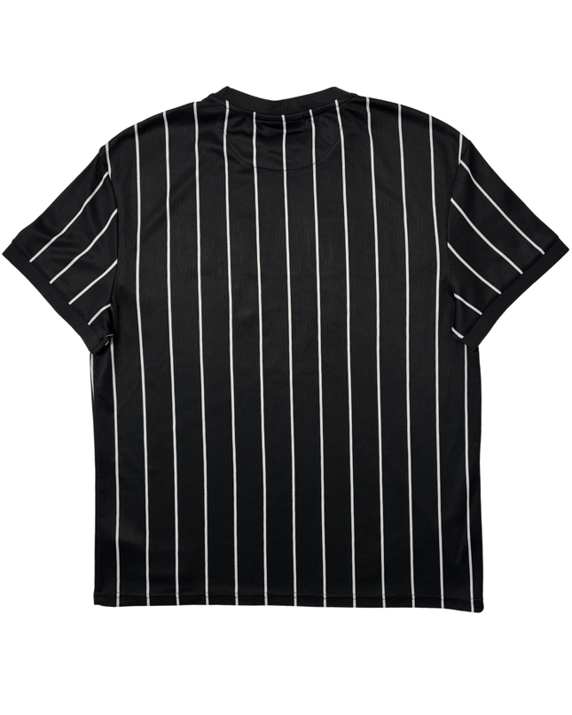 NBA Chicago Bulls Black Pinstripe Graphic Basketball T-Shirt