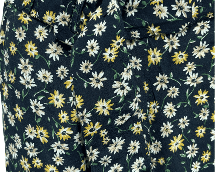 Zara Black Ditsy Floral High-Waist Culotte Pants