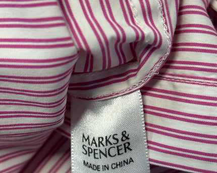 Blue Harbour Pink/White Luxury Cotton Silk Striped Shirt