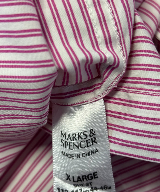 Blue Harbour Pink/White Luxury Cotton Silk Striped Shirt
