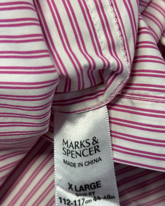Blue Harbour Pink/White Luxury Cotton Silk Striped Shirt