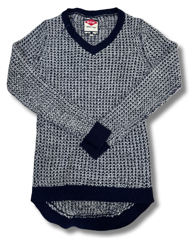 Lee Cooper Blue-White Knit Women Sweater - XS