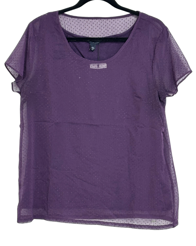 Tommy Hilfiger Sheer Polka Dot Purple Blouse
