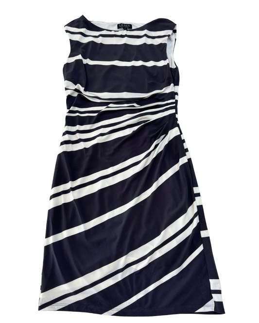 Lauren by Ralph Lauren - Black & White Striped Dress - M