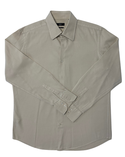 Hugo Boss Two Ply Sand Beige Dress Shirt