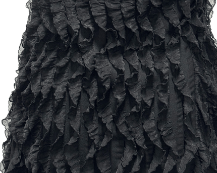Suzy Shier Black Ruffled Tiered Spaghetti Strap Top