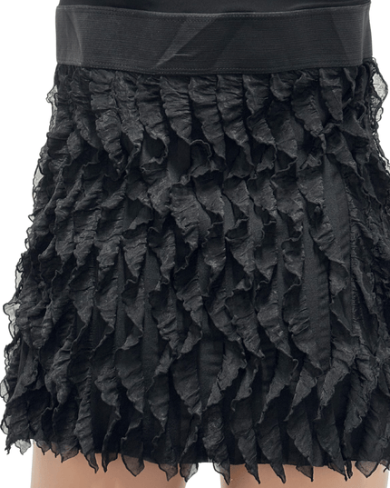 Suzy Shier Black Ruffled Tiered Spaghetti Strap Top