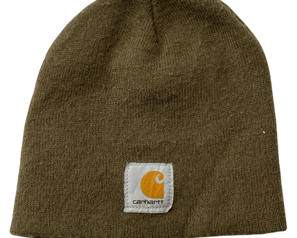 Carhartt Olive Green Knit Minimal Workwear Style Beanie