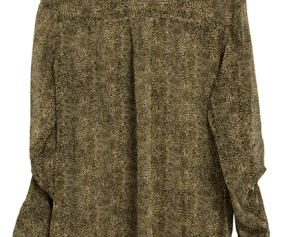 GUESS Leopard-Print Chiffon Button-Up Shirt Brown