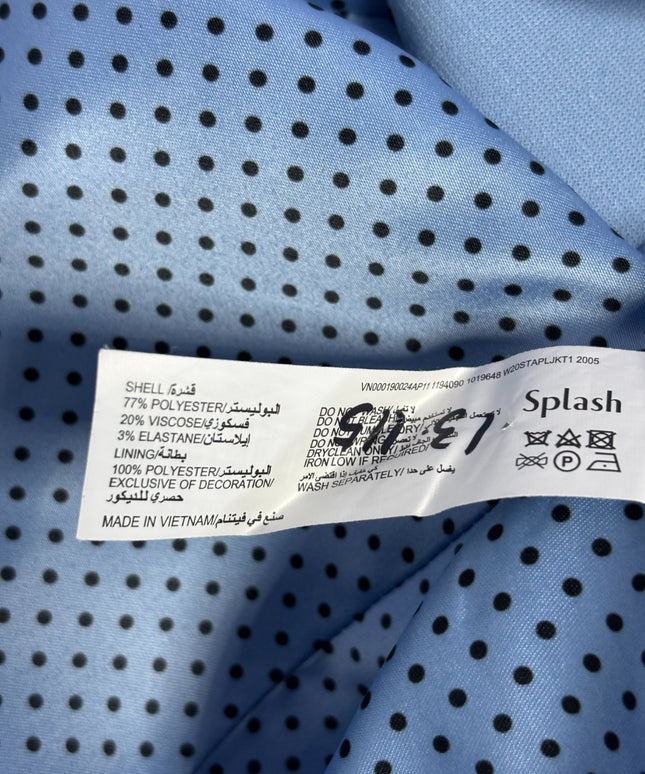 Splash Light Blue Tailored Single-Button Blazer