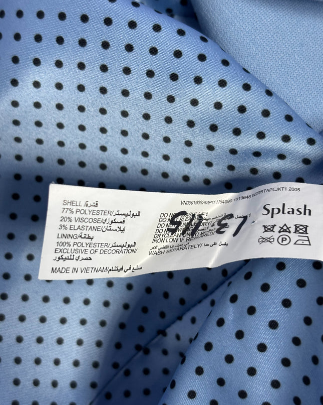 Splash Light Blue Tailored Single-Button Blazer