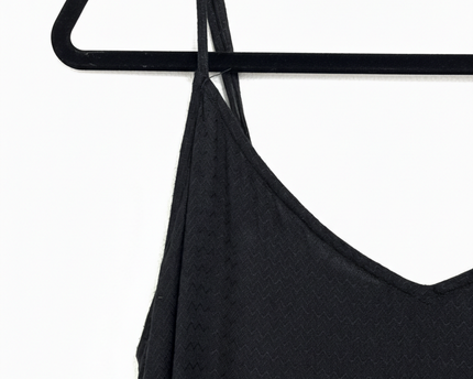 Billabong Black Textured Ruffle Hem Maxi Dress