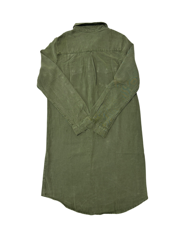 Parasuco Olive Green Longline Utility Shirt Dress - M