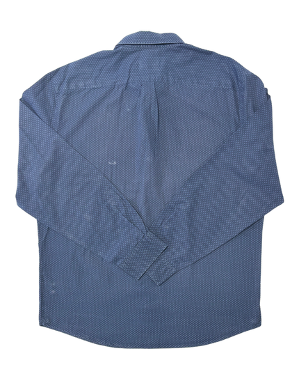 Lacoste Slim Fit Navy Blue Micro-Pattern Button-Down Shirt