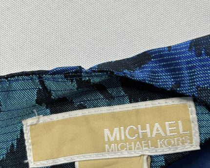 Michael Kors Blue Abstract Ombre Brocade Shift Dress
