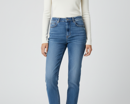 Zara Blue High-Waisted Skinny Jeans