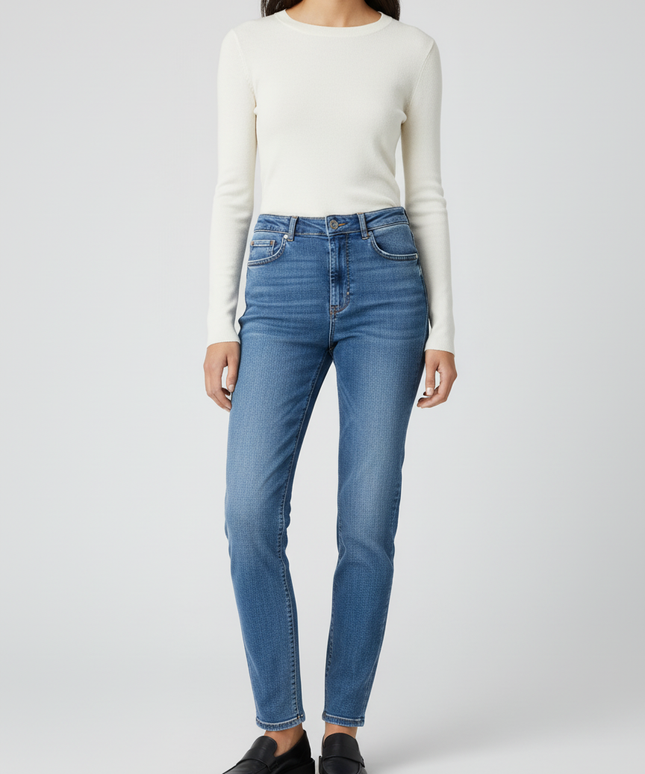 Zara Blue High-Waisted Skinny Jeans