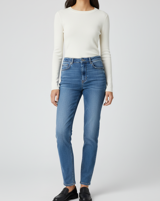 Zara Blue High-Waisted Skinny Jeans