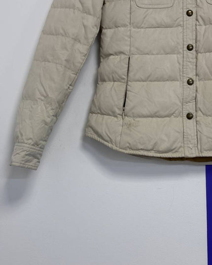 Massimo Dutti Beige Quilted Corduroy Collar Shirt Jacket