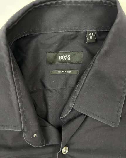 Hugo Boss Classic Black Regular Fit Dress Shirt - M