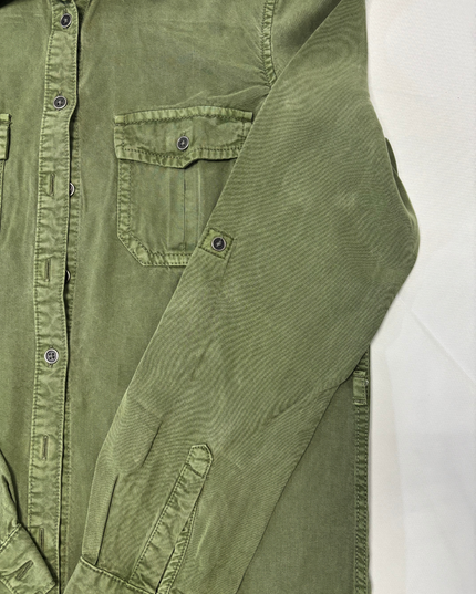 Parasuco Olive Green Longline Utility Shirt Dress - M
