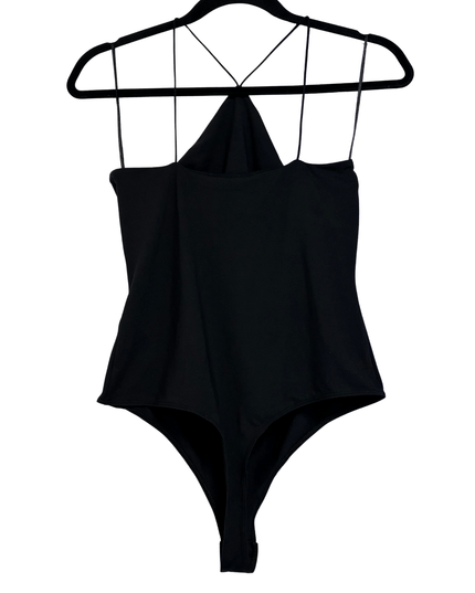 H&M Black Halter Neck Criss Cross Back Strappy Thong Bodysuit