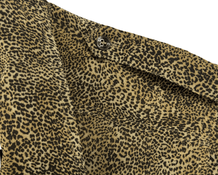 GUESS Leopard-Print Chiffon Button-Up Shirt Brown