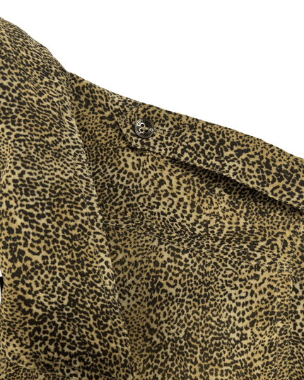 GUESS Leopard-Print Chiffon Button-Up Shirt Brown