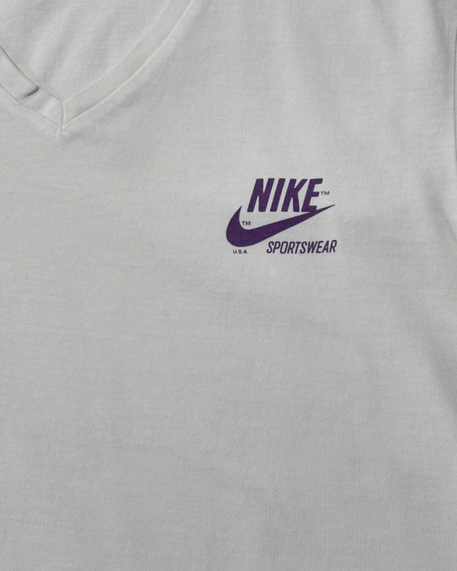 Nike Sportswear White V-Neck Cotton T-Shirt