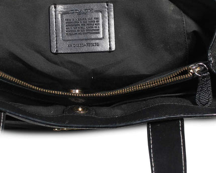Coach F31474 IMBLK Casey Tote Crossgrain Leather Handbag
