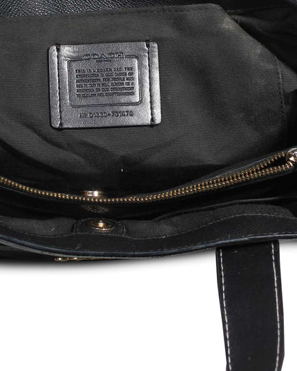 Coach F31474 IMBLK Casey Tote Crossgrain Leather Handbag