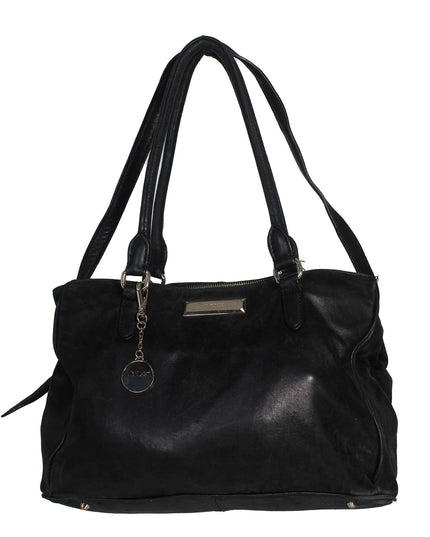 DKNY Vintage 90s Leather Shoulder Tote Bag