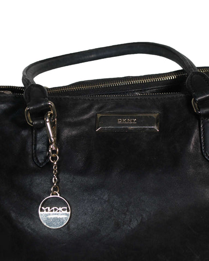 DKNY Vintage 90s Leather Shoulder Tote Bag