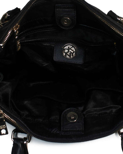 DKNY Vintage 90s Leather Shoulder Tote Bag