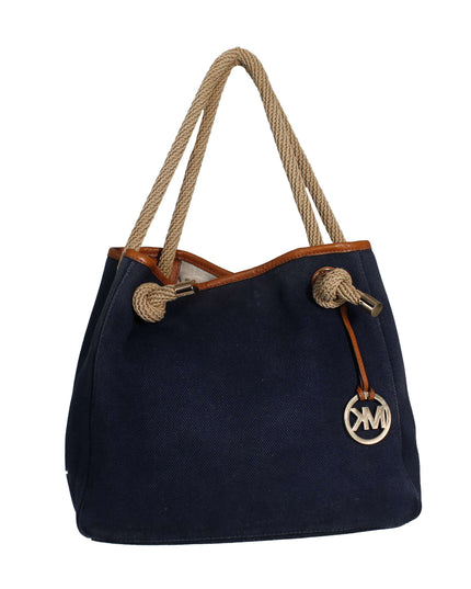 MICHAEL KORS Canvas Tote Shoulder Bag With Rope Handle
