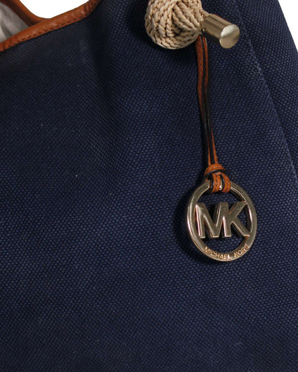 MICHAEL KORS Canvas Tote Shoulder Bag With Rope Handle