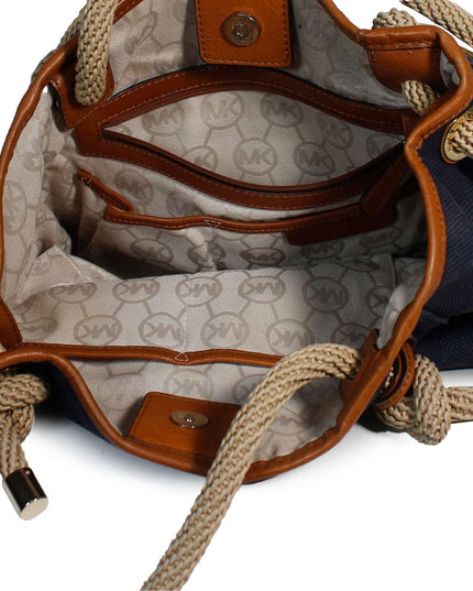 MICHAEL KORS Canvas Tote Shoulder Bag With Rope Handle