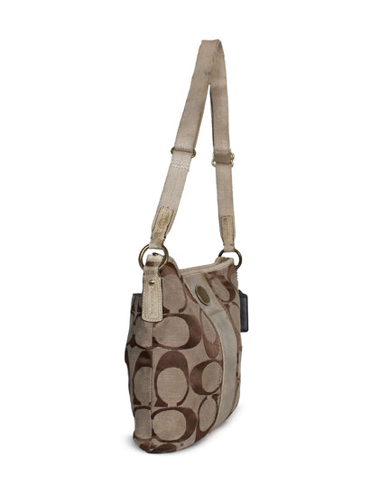 Coach Signature Monogram Canvas Crossbody Bag