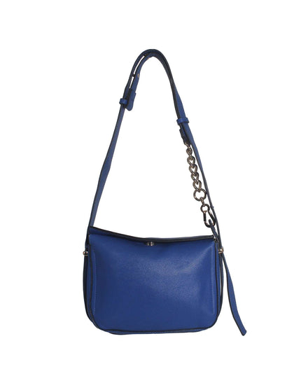 Juicy Couture Blue Pebbled Leather Zip Crossbody Messenger Bag