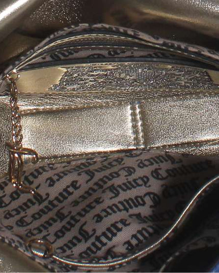 Juicy Couture Blue Pebbled Leather Zip Crossbody Messenger Bag