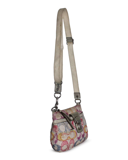 Coach Signature Scribble Canvas Shoulder Bag