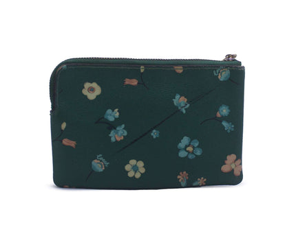Coach In Signature Canvas Mystical Floral Print Corner Zip Wristlet