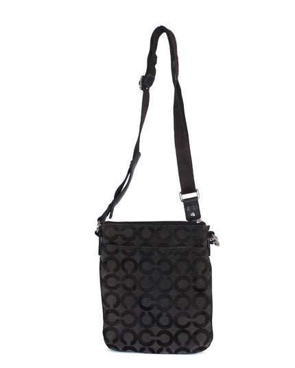 COACH Madison OP Art Signature Black Swingpack Crossbody Purse