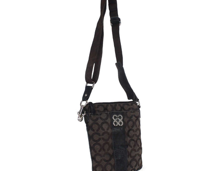 COACH Madison OP Art Signature Black Swingpack Crossbody Purse