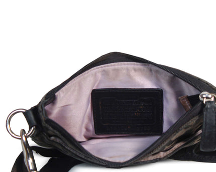 COACH Madison OP Art Signature Black Swingpack Crossbody Purse
